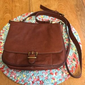 Fossil Leather Saddle-bag Crossbody Purse